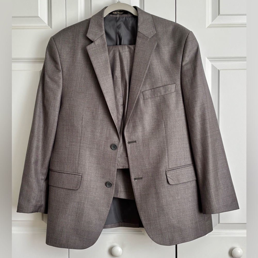 Classic Gray Men's Blazer Suit Grey Two button Wool Made in Turkey